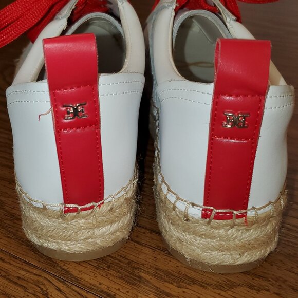 SAM EDELMAN espadrille Carleigh platform sneakers with red shoe laces- Size 11 - Picture 3 of 11